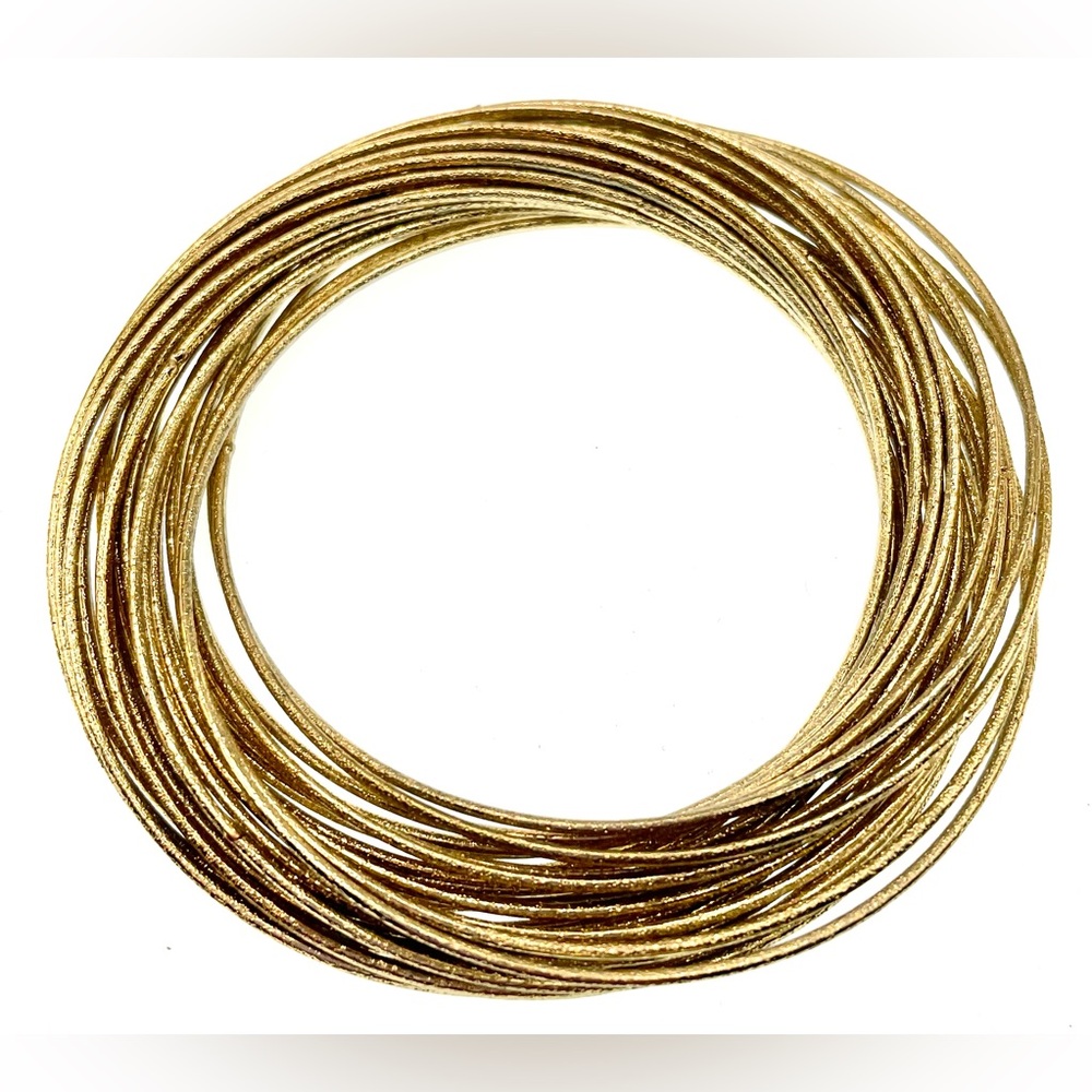 3 for $30 Gold Tone Textured Rolling Bangle Bracelets 28 Interlocking Pieces